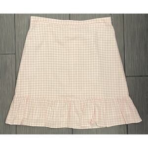 Draper James Pink Gingham Midi Skirt